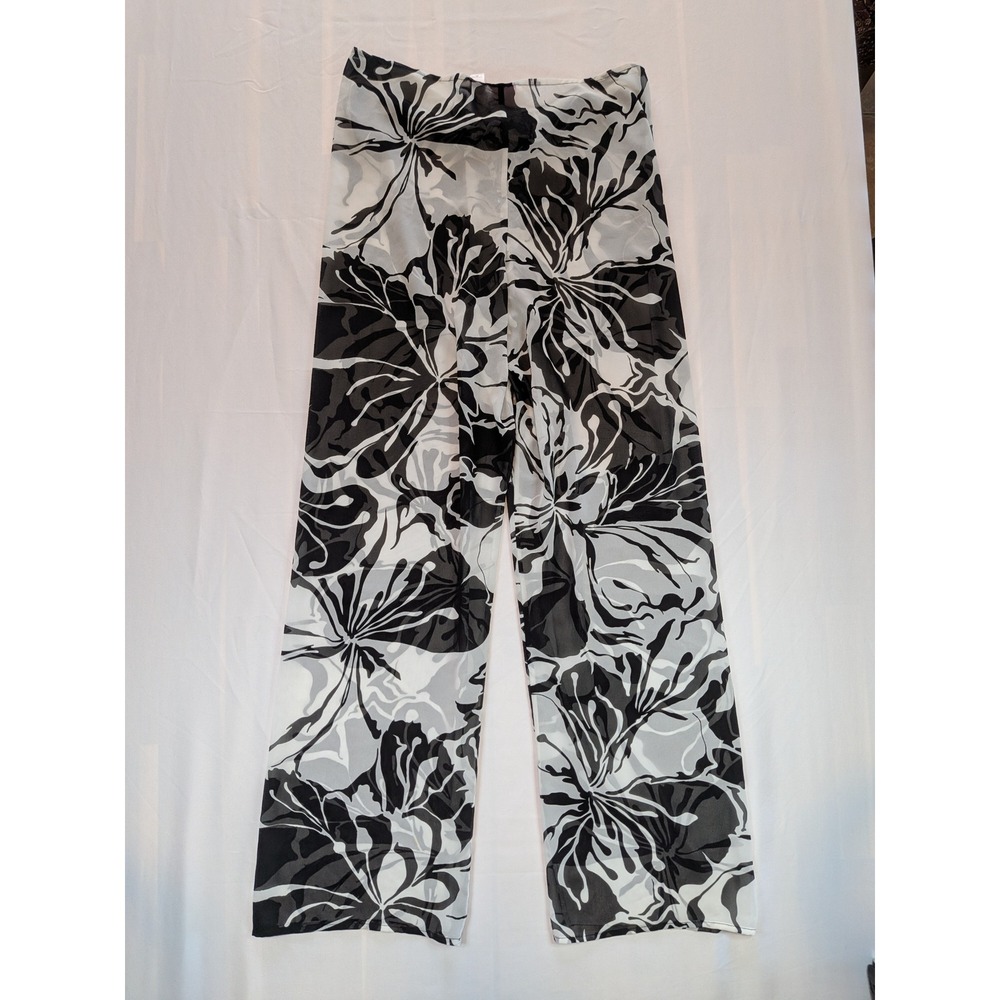 Victorias Secret Swim Beachwear Sheer Tie Front Cover Up Pants Tropical Medium - Picture 2 of 11